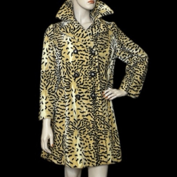 Vintage 60s Animal Print Fur Coat - Picture 4 of 17